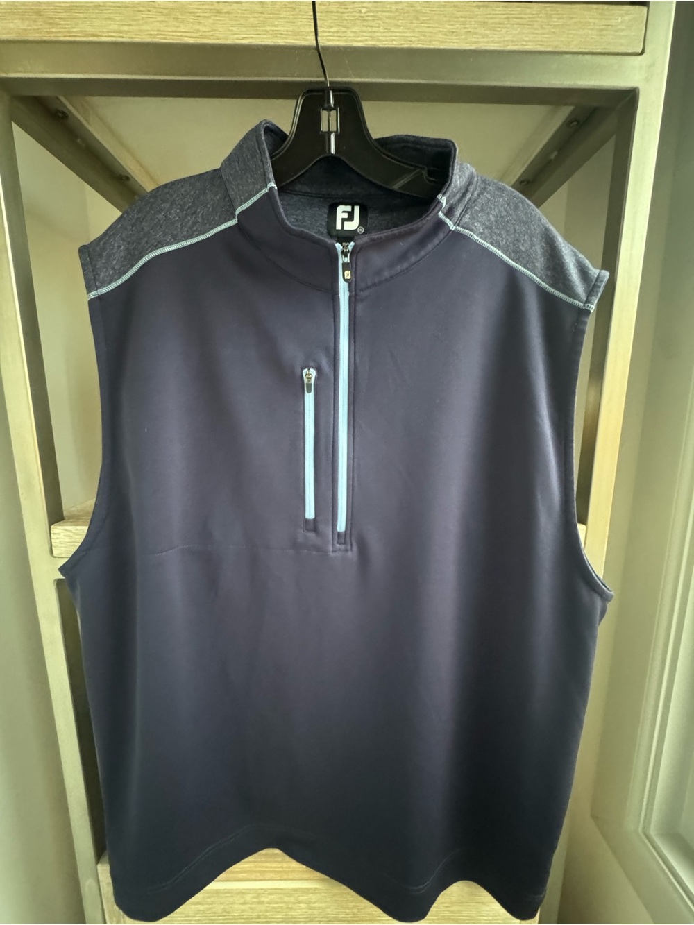 FootJoy Navy Golf Sleeveless Vest with Light Blue Accents